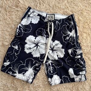 Ruehl No.925 Men's Navy Floral Swim Shorts | Size XL